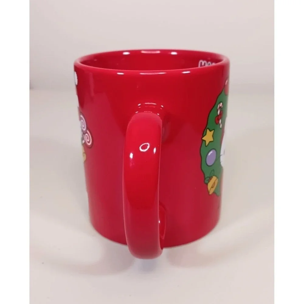 Hello Kitty Christmas Mug Red Sanrio Stocking Wreath Happy Holidays Ceramic